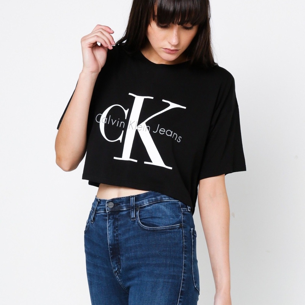 Calvin Klein Jeans  Logo Cropped T-Shirt